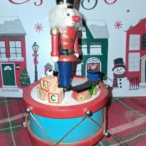 Festive Nutcracker Drum Holiday Decor
